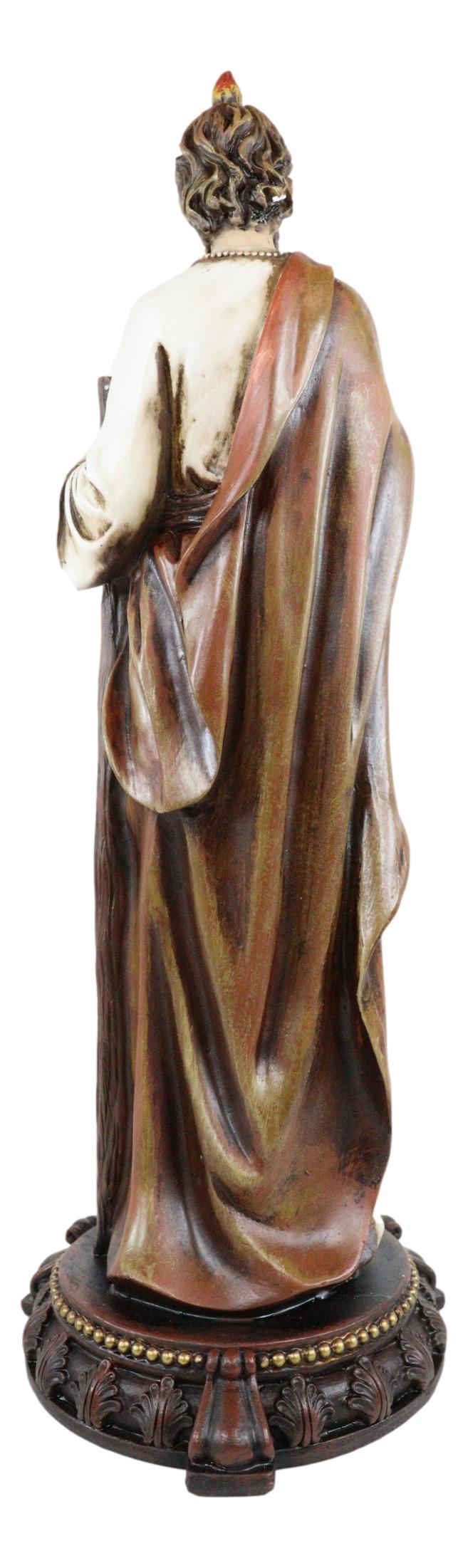 Ebros Gift Apostle Saint Jude Thaddeus With Holy Spirit Fire Wearing Brown Robe Figurine