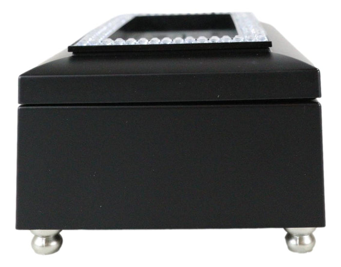 Ebros Gift April Month Diamond Birthstone Elegance And Devotion Black Musical Trinket Box