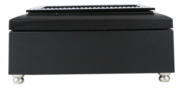 Ebros Gift April Month Diamond Birthstone Elegance And Devotion Black Musical Trinket Box
