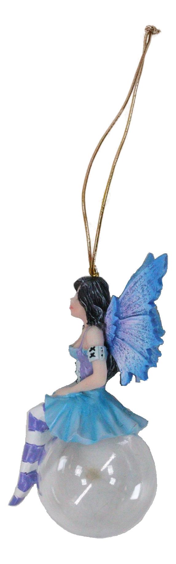 Ebros Gift Aquamarine Flora Bubble Rider Fairy Ornament Amy Brown Holiday Collection Accent