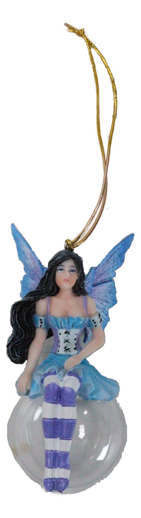 Ebros Gift Aquamarine Flora Bubble Rider Fairy Ornament Amy Brown Holiday Collection Accent