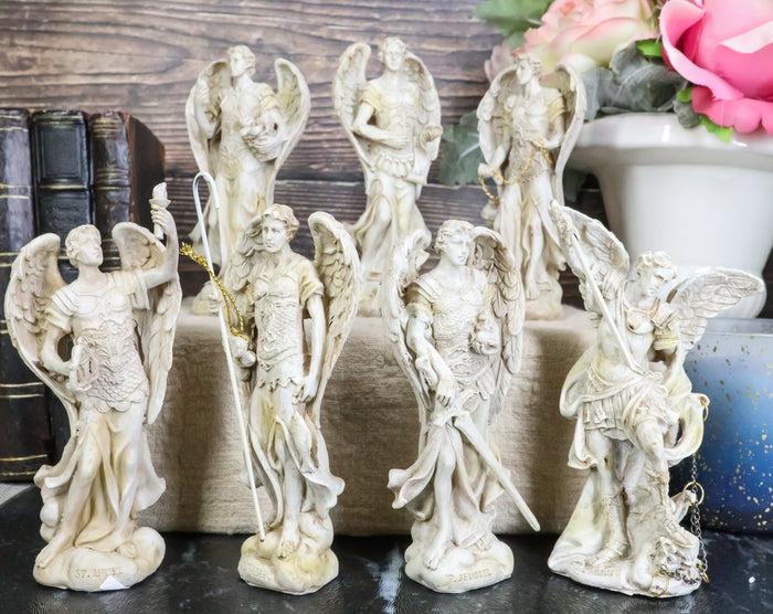 ebros gift Archangel Michael Gabriel Raphael Sealtiel Barachiel Uriel Jegudiel Figurine Set