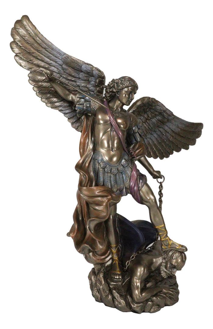 Ebros Gift Archangel Saint Michael With Chained Satan On His Feet Collectible Figurine