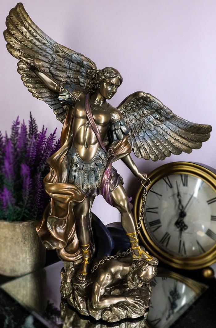 ebros gift Archangel Saint Michael With Chained Satan On His Feet Collectible Figurine