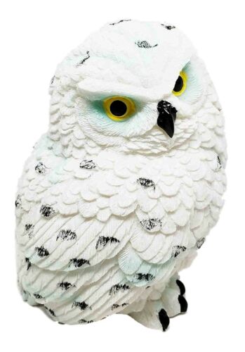 Ebros Gift Arctic Ghostlike White Snow Owl Chick Cute Figurine Mini Collectible Sculpture