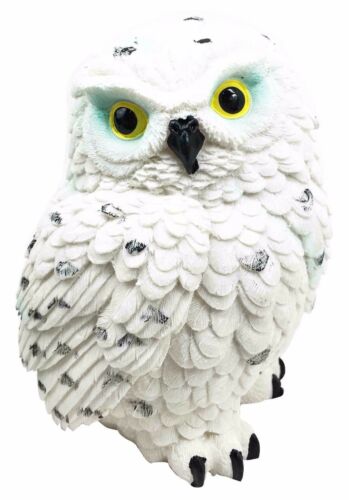 Ebros Gift Arctic Tundra White Snow Owl Chick Cute Figurine 6"H Collectible Sculpture