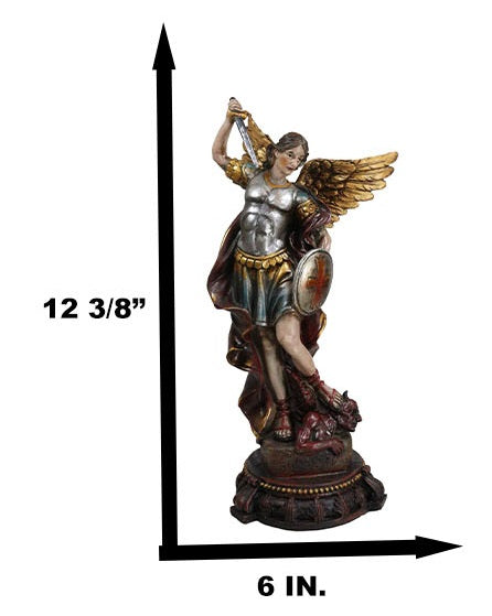 Ebros Gift Armageddon War Archangel Saint Michael With Sword Trampling On Satan Figurine