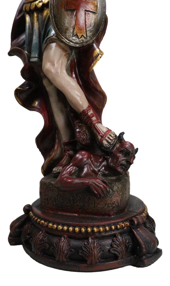 Ebros Gift Armageddon War Archangel Saint Michael With Sword Trampling On Satan Figurine