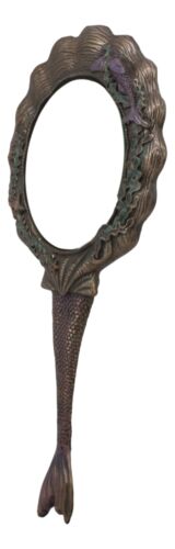 Ebros Gift Art Nouveau Sirens Of The Seas Mermaid With Seahorses Hand Mirror Figurine 11"H