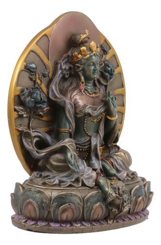 Ebros Gift Arya Green Tara Tibetan Buddha Statue Khadiravani Bodhisattva Jetsun Dolma Decor