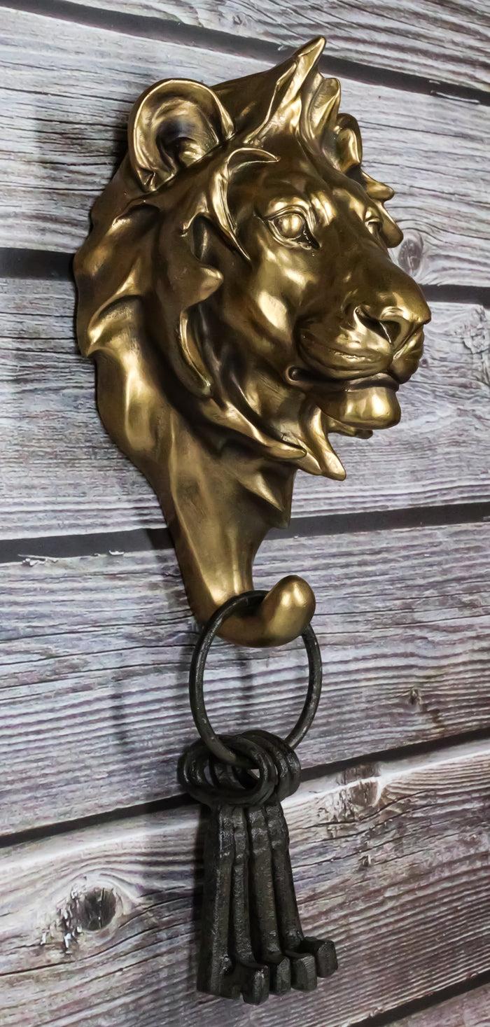 Ebros Gift Aslan Lion Bust Wall Hook Hanger Safari Trophy Wall Mount Plaque Figurine 8"H