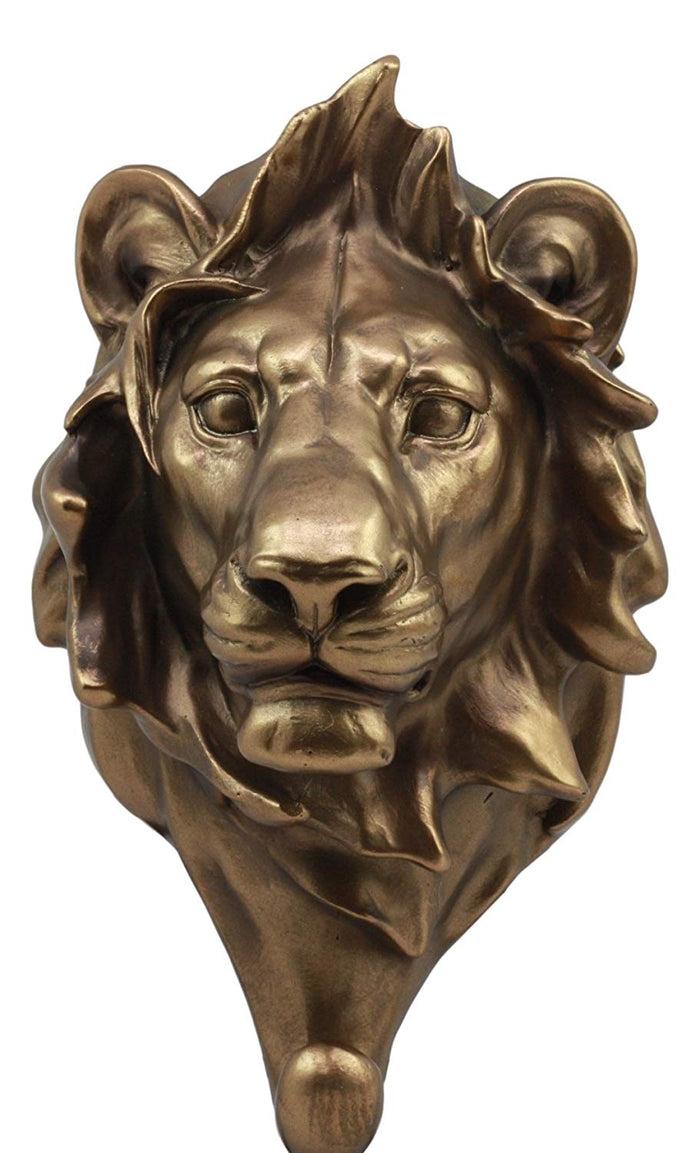 Ebros Gift Aslan Lion Bust Wall Hook Hanger Safari Trophy Wall Mount Plaque Figurine 8"H