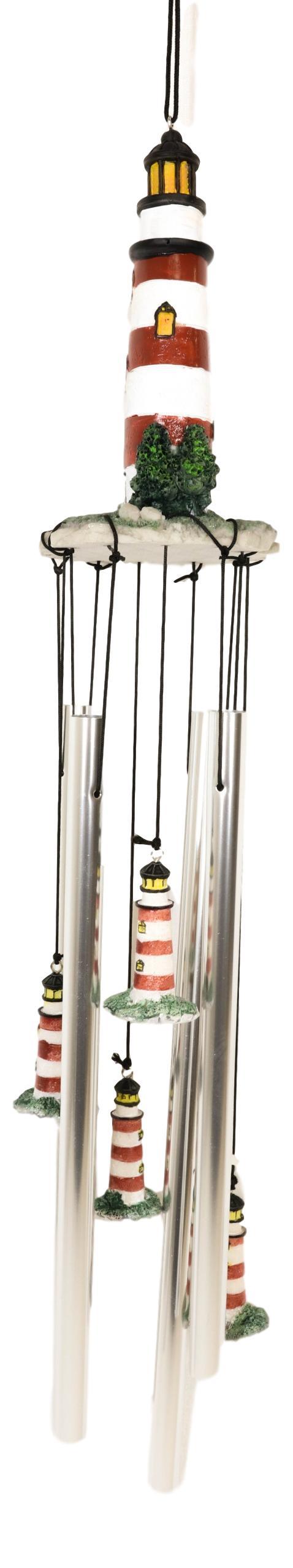 Ebros Gift Assateague Islands Lighthouse Nautical Beacon Resonant Relaxing Wind Chime Patio