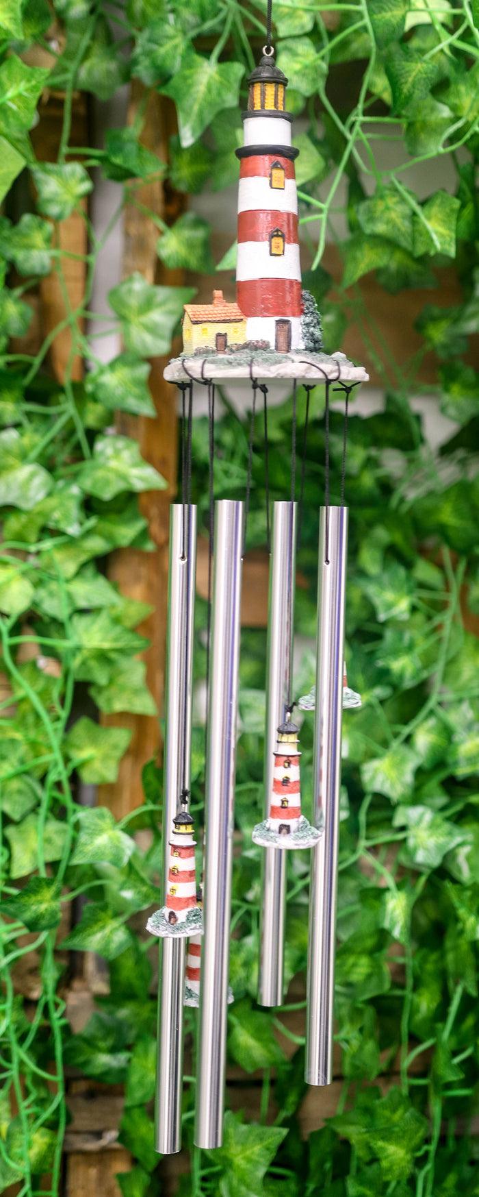 ebros gift Assateague Islands Lighthouse Nautical Beacon Resonant Relaxing Wind Chime Patio