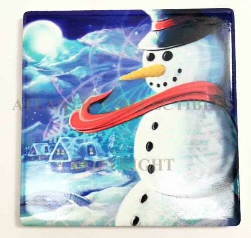 Ebros Gift Assorted Christmas Jolly Season Santa Snowman Festive Coaster Set Of 4 With Cork