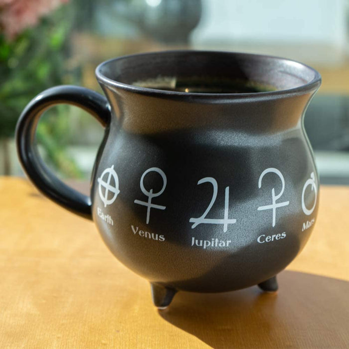 Ebros Gift Astrological Solar Alchemy Symbols Cauldron Porcelain Soup Bowl Large Coffee Mug