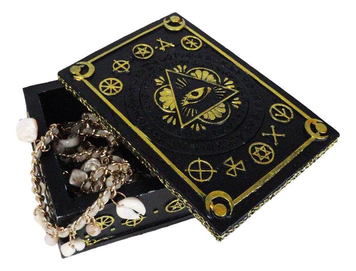 ebros gift Astrology Psychic Eye Of Providence Sacred Symbols Wicca Tarot Cards Trinket Box