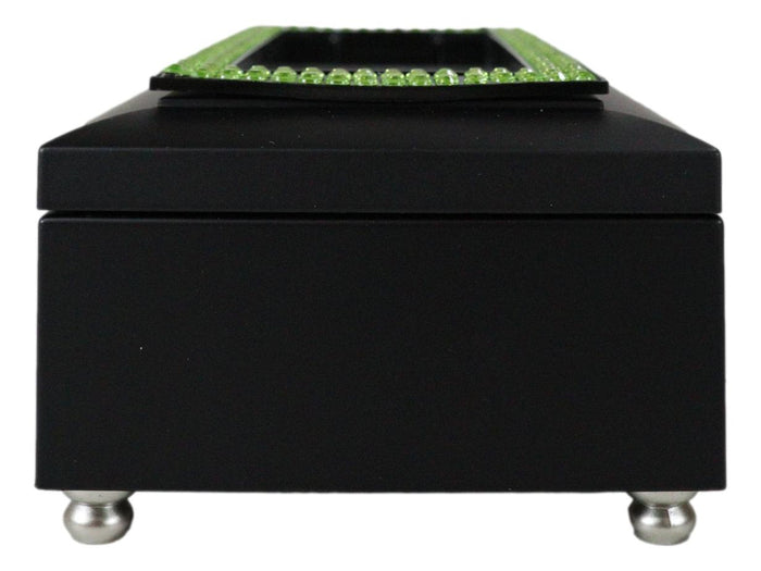 Ebros Gift August Month Peridot Birthstone Strength And Integrity Black Musical Trinket Box