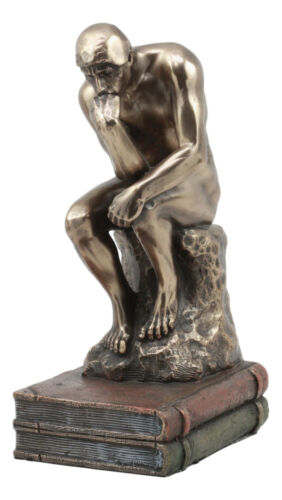 ebros gift Auguste Rodin Le Penseur The Thinker Sitting On Books Statue The Poet Figurine