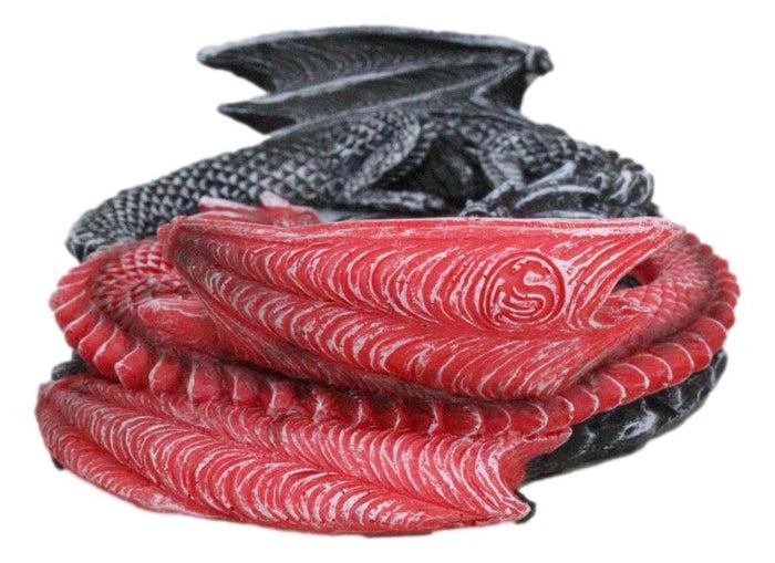 Ebros Gift Auspicious Infinity Red And Black Unity Dragons Decorative Incense Burner Holder