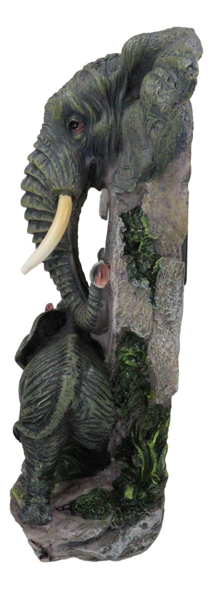 Ebros Gift Auspicious Wildlife Safari Savannah Elephant Father And Calf Family Table Clock