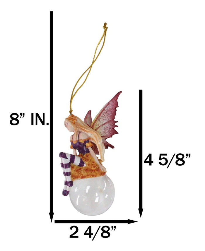 Ebros Gift Autumn Cassia Bubble Rider Fairy Hanging Ornament Amy Brown Holiday Collection
