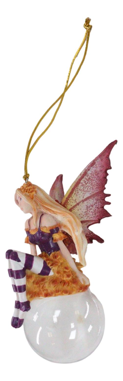 Ebros Gift Autumn Cassia Bubble Rider Fairy Hanging Ornament Amy Brown Holiday Collection