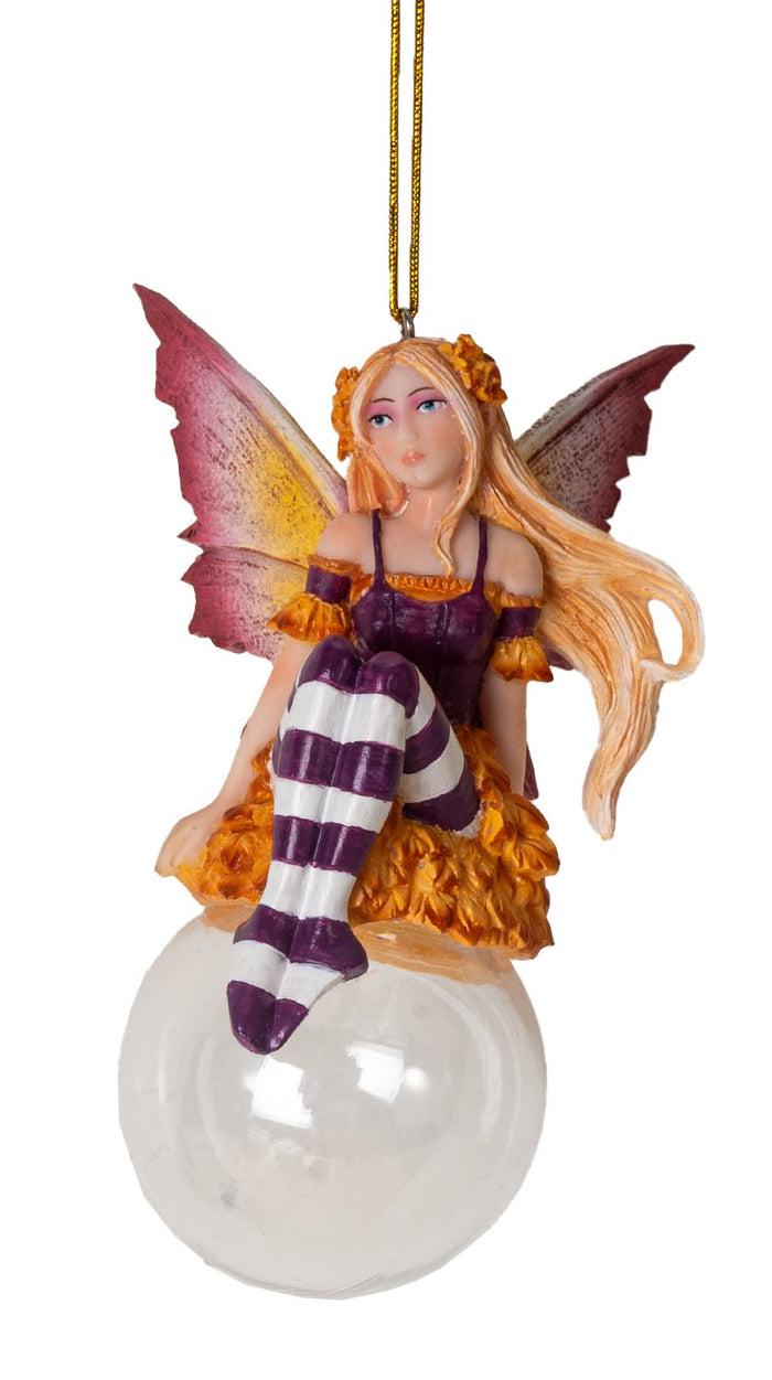 ebros gift Autumn Cassia Bubble Rider Fairy Hanging Ornament Amy Brown Holiday Collection