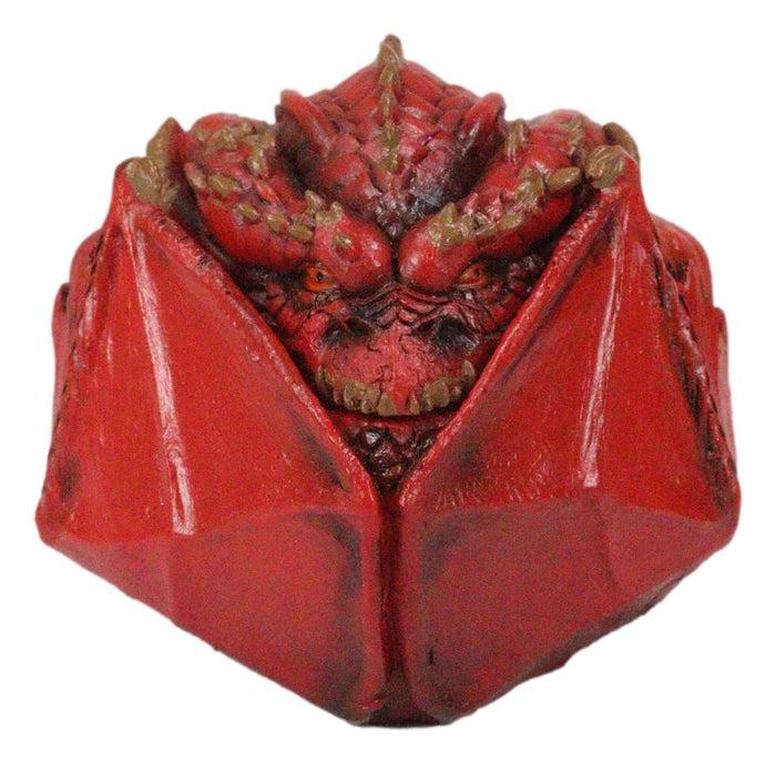 Ebros Gift Awaken The Dragon Hibernating Red Drake Small Stash Decorative Box Figurine