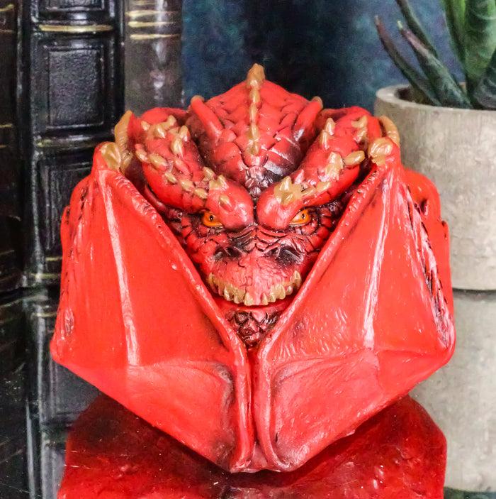ebros gift Awaken The Dragon Hibernating Red Drake Small Stash Decorative Box Figurine