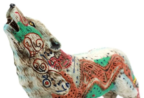 Ebros Gift Aztec Nahuatl Anaconda Native Tribal Howling Wolf Totem Spirit Figurine 6.25"L