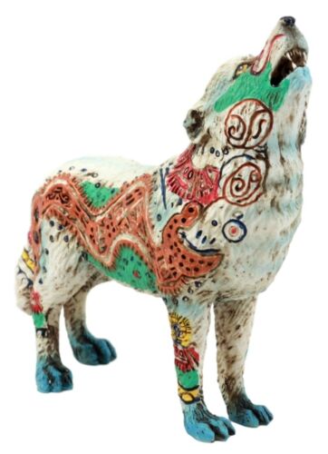 Ebros Gift Aztec Nahuatl Anaconda Native Tribal Howling Wolf Totem Spirit Figurine 6.25"L