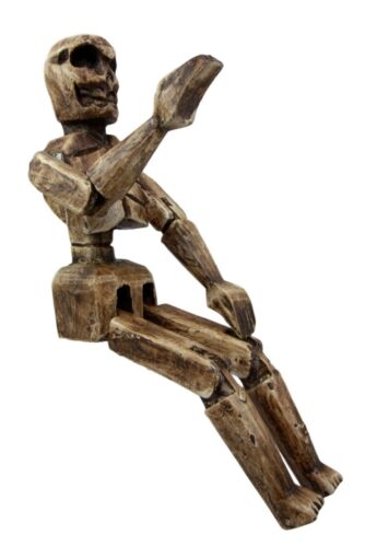 Ebros Gift Balinese Wood Handicraft Day Of The Dead Wayang SKeleton Puppet Toy Figurine