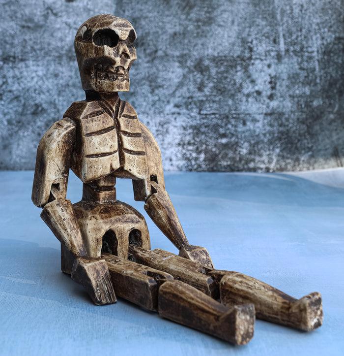 ebros gift Balinese Wood Handicraft Day Of The Dead Wayang SKeleton Puppet Toy Figurine