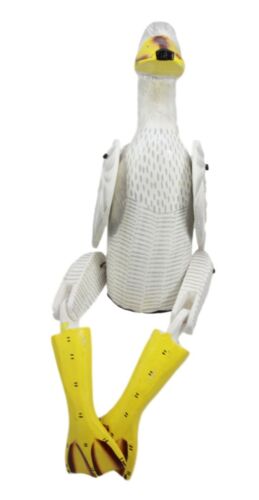 Ebros Gift Balinese Wood Handicrafts "Bebek Wayang" White Duck Puppet Toy Figurine 14"H