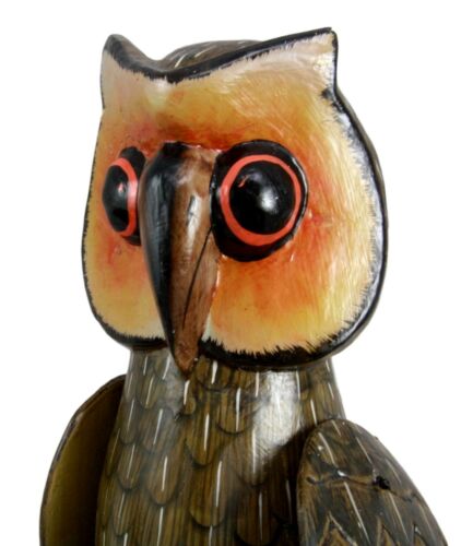 Ebros Gift Balinese Wood Handicrafts Night Forest Great Horned Owl Puppet Toy Figurine 18"H