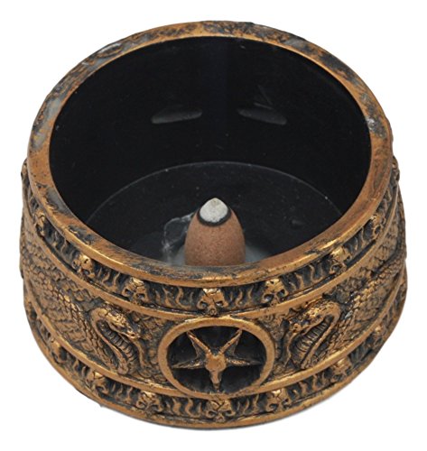 Ebros Gift Baphomet Backflow Incense Cone Burner Trinket Jewelry Box