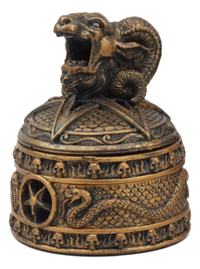 Ebros Gift Baphomet Backflow Incense Cone Burner Trinket Jewelry Box