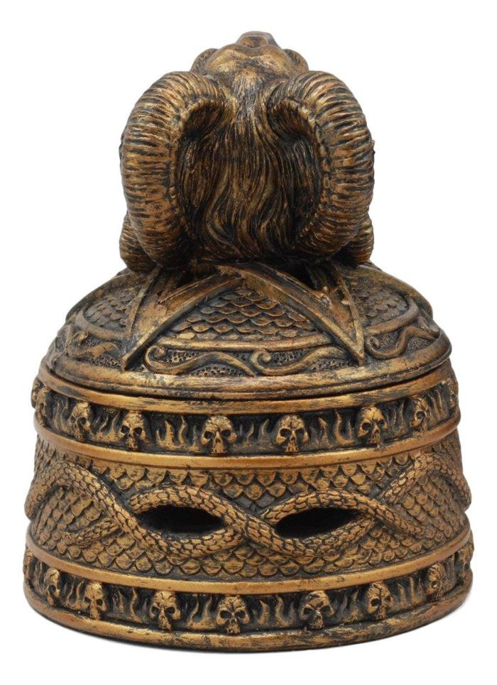 Ebros Gift Baphomet Backflow Incense Cone Burner Trinket Jewelry Box