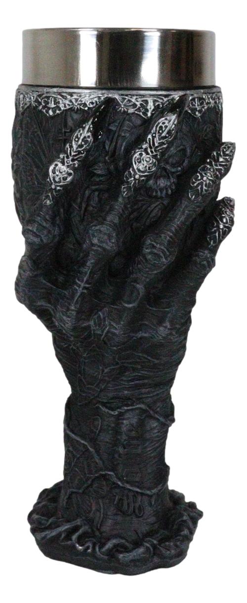 Ebros Gift Baphomet Hand Claws With Arachnid Skull Grasp Of The Damned Wine Goblet