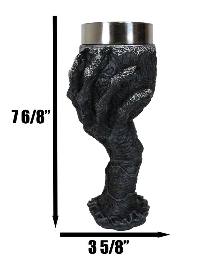 Ebros Gift Baphomet Hand Claws With Arachnid Skull Grasp Of The Damned Wine Goblet