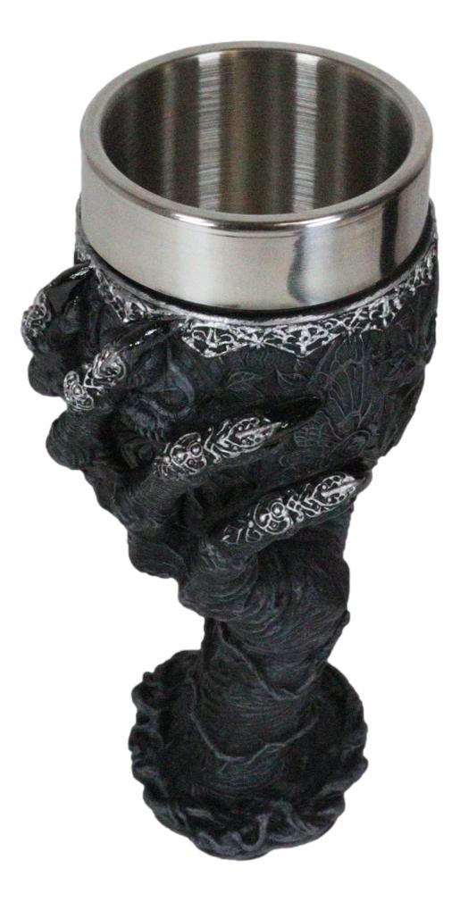 Ebros Gift Baphomet Hand Claws With Arachnid Skull Grasp Of The Damned Wine Goblet