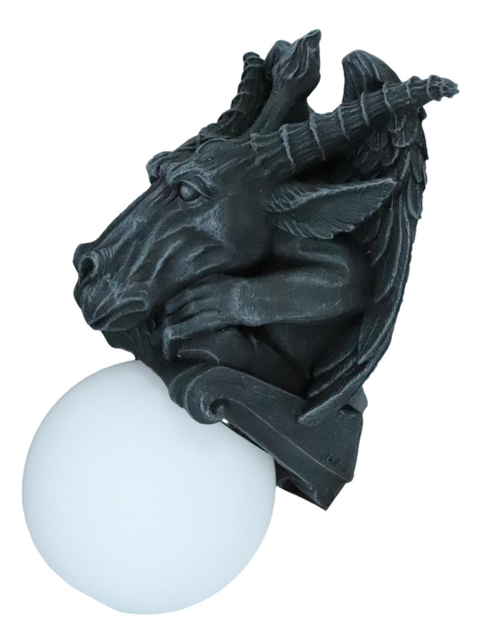 Ebros Gift Baphomet Sabbatic Goat Pentagram Sigil Gargoyle Small Wall Sconce Lamp