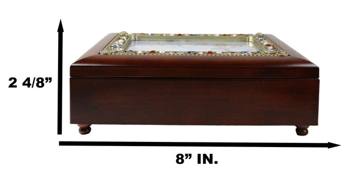 Ebros Gift Baptized In The Lord Baptism Sacrament Burlwood Gemstones Musical Trinket Box