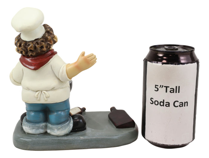 Ebros Gift BBQ Pitmaster Grilling Chef Holding Sausage In A Fork Wine Bottle Holder Statue