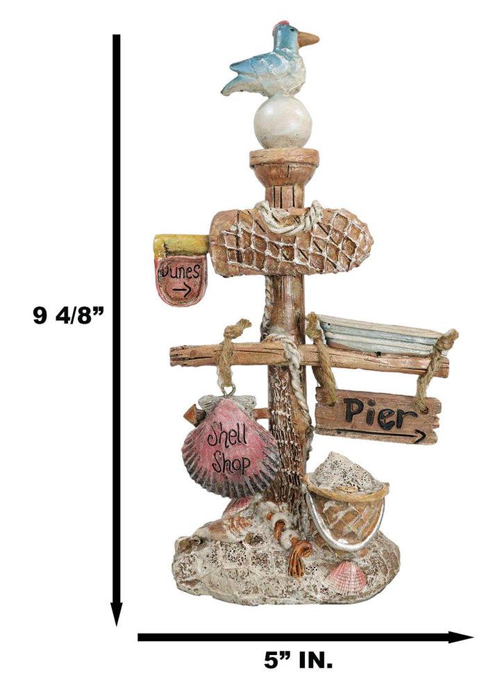 Ebros Gift Beach Coastal Pelican Bird On Getty Post Seashells Boat Nautical Sign Figurine