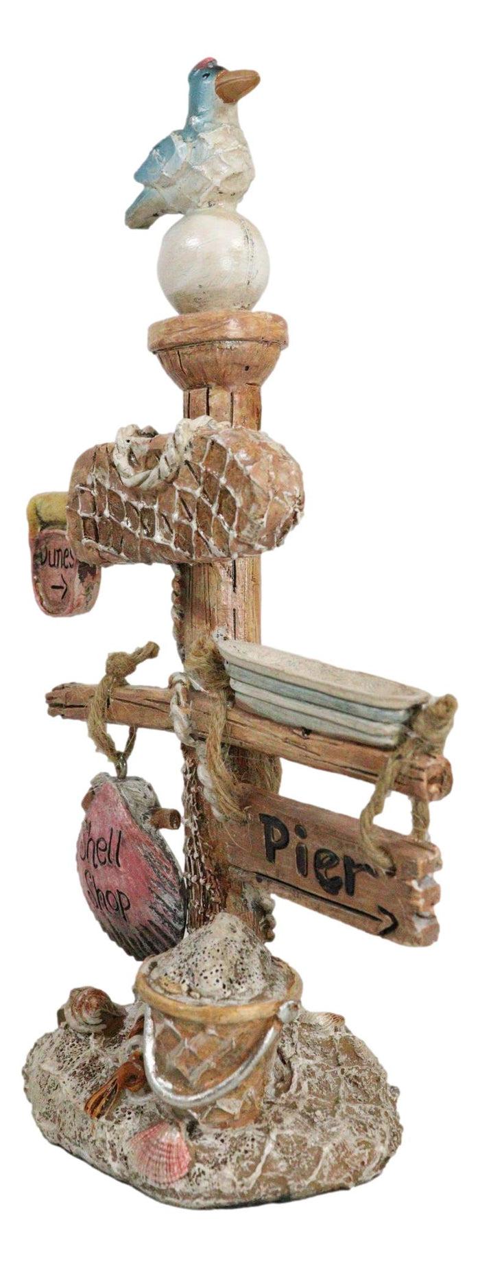 Ebros Gift Beach Coastal Pelican Bird On Getty Post Seashells Boat Nautical Sign Figurine