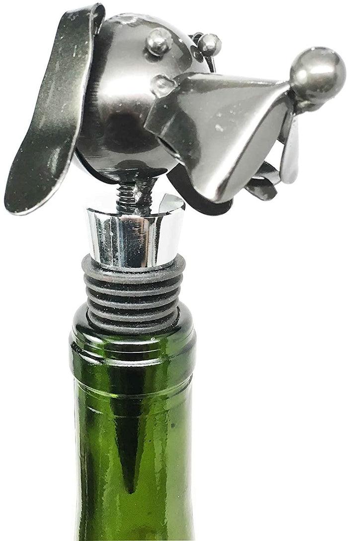 Ebros Gift Beagle Dog Kitchen Wine Bottle Topper Stopper Metal Rubber Cork Accessories
