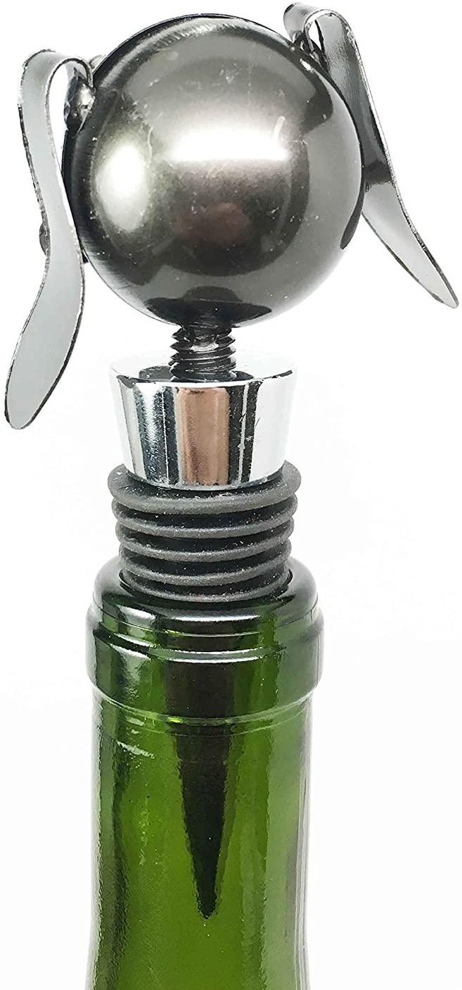 Ebros Gift Beagle Dog Kitchen Wine Bottle Topper Stopper Metal Rubber Cork Accessories