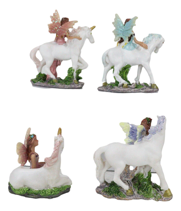 Ebros Gift Beautiful Fairy Damsel With Legendary Unicorn Miniature Figurine Collectible Set